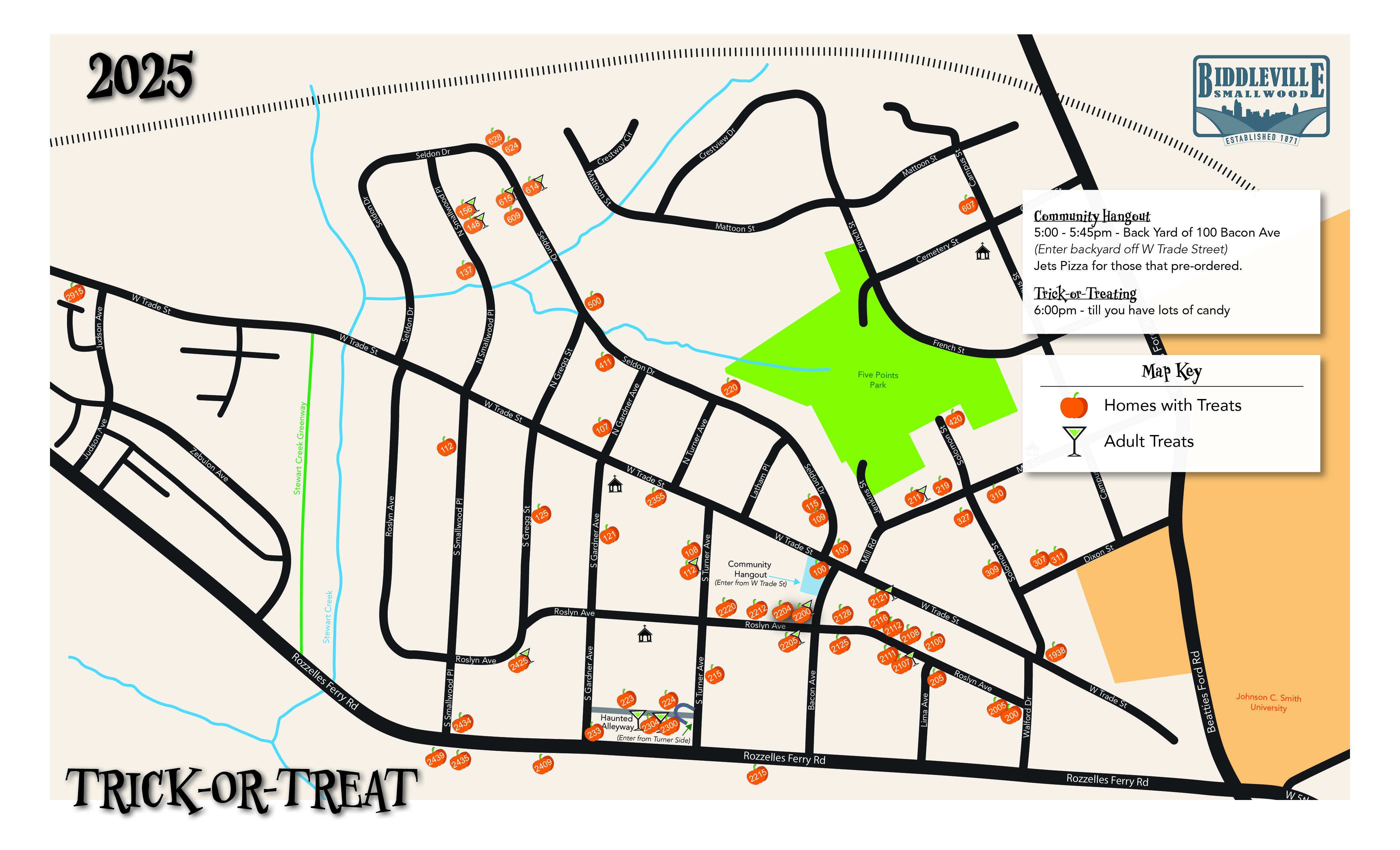 2025 Trick or Treating Map